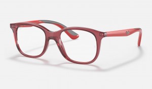 Ray Ban RB1604 Optics Kids' Eyeglasses Red | 69058-ZQNM