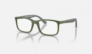 Ray Ban RB1621 Optics Bio-based Kids' Eyeglasses Green | 25019-YIRJ