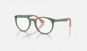 Ray Ban RB1628 Optics Bio-based Kids' Eyeglasses Green | 95837-MRBL