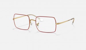 Ray Ban RB1969v Rectangle Men's Eyeglasses Red | 73648-XUKE