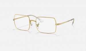 Ray Ban RB1969v Rectangle Women's Eyeglasses Gold | 05731-BFRH