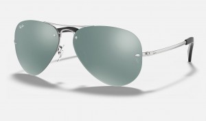 Ray Ban RB3449 Men's Sunglasses Silver | 28917-SEYT