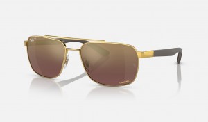 Ray Ban RB3701 Men's Sunglasses Gold | 64178-YERX