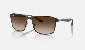 Ray Ban RB3721 Men's Sunglasses Brown | 76531-JZEO