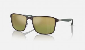 Ray Ban RB3721ch Chromance Men's Sunglasses Green | 12749-LSZE