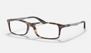 Ray Ban RB7017 Optics Men's Eyeglasses Brown | 75481-JSUG