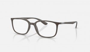 Ray Ban RB7208 Optics Men's Eyeglasses Brown | 83250-NHZX