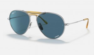 Ray Ban RB8063 Titanium Men's Sunglasses Blue | 16579-DQFM