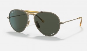 Ray Ban RB8063 Titanium Men's Sunglasses Green | 68950-TEMG