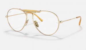 Ray Ban RB8063 Titanium Optics Women's Eyeglasses Gold | 73052-SFER