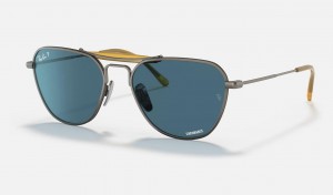 Ray Ban RB8064 Titanium Men's Sunglasses Blue | 38015-KESV