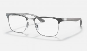 Ray Ban RB8421 Optics Men's Eyeglasses Silver | 06739-HYTC