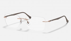 Ray Ban RB8725 Optics Men's Eyeglasses Brown | 60247-JDHO