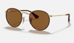 Ray Ban Round Craft Men's Sunglasses Brown | 32017-UADL