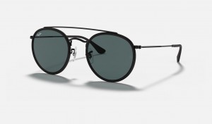 Ray Ban Round Double Bridge Men's Sunglasses Blue | 52069-KDNU