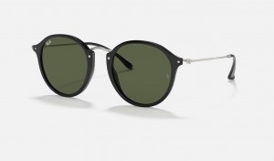 Ray Ban Round Fleck Men's Sunglasses Green | 95417-DXVQ