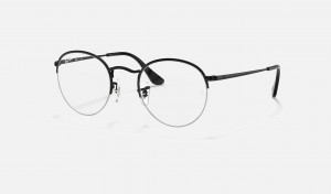 Ray Ban Round Gaze Men's Eyeglasses Black | 30576-NZRW