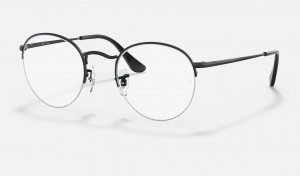 Ray Ban Round Gaze Men's Eyeglasses Black | 39408-JHBA