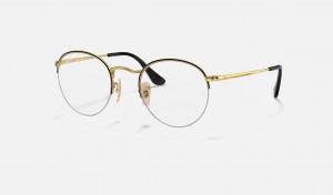 Ray Ban Round Gaze Men's Eyeglasses Gold | 95612-HFND