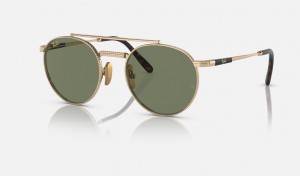 Ray Ban Round Ii Titanium Men's Sunglasses Green | 92437-VDFS