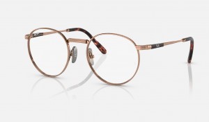 Ray Ban Round Ii Titanium Optics Women's Eyeglasses Gold | 59764-RASI