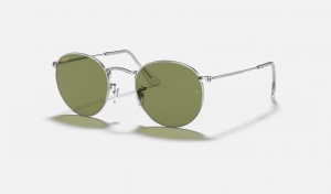 Ray Ban Round Metal Legend Gold Men's Sunglasses Green | 72390-KEUG