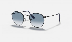 Ray Ban Round Metal Men's Sunglasses Blue | 90857-HJOE