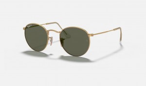 Ray Ban Round Metal Men's Sunglasses Green | 89453-EZBY