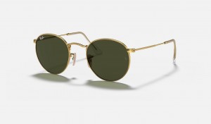 Ray Ban Round Metal Men's Sunglasses Green | 09427-HIQB