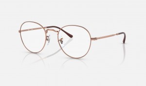 Ray Ban Round Metal Optics Ii Men's Eyeglasses Gold | 47195-WOPD