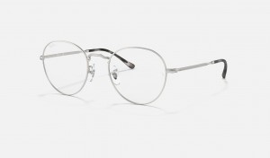 Ray Ban Round Metal Optics Ii Men's Eyeglasses Silver | 79085-MYAI