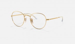 Ray Ban Round Metal Optics Ii Men's Eyeglasses Gold | 81954-PVDU