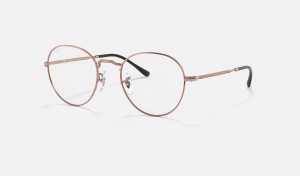 Ray Ban Round Metal Optics Ii Men's Eyeglasses Copper | 76309-UMID