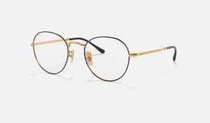 Ray Ban Round Metal Optics Ii Men's Eyeglasses Gold | 20671-NKAM