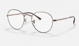 Ray Ban Round Metal Optics Ii Men's Eyeglasses Brown | 27031-FKPC