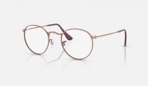 Ray Ban Round Metal Optics Men's Eyeglasses Gold | 12498-PNDW