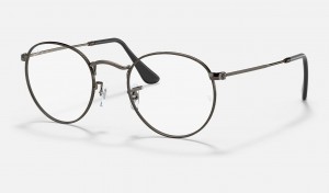 Ray Ban Round Metal Optics Men's Eyeglasses Grey | 50682-OAIS