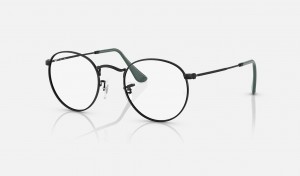 Ray Ban Round Metal Optics Women's Eyeglasses Black | 85931-TNQG