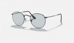 Ray Ban Round Solid Evolve Men's Sunglasses Grey | 57809-EWOK