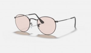 Ray Ban Round Solid Evolve Women's Sunglasses Pink | 87406-ACVD