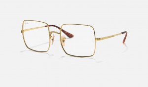 Ray Ban Square 1971 Optics Women's Eyeglasses Gold | 27851-OXDF