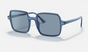 Ray Ban Square Ii True Blue Women's Sunglasses Blue | 73605-MUFC