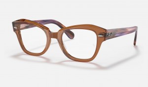 Ray Ban State Street Optics Men's Eyeglasses Brown | 43065-HEQG