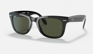 Ray Ban Wayfarer Folding Classic Men's Sunglasses Green | 83756-SRWV