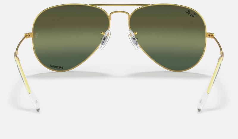 Ray Ban Aviator Chromance Men's Sunglasses Silver | 38047-WLIF