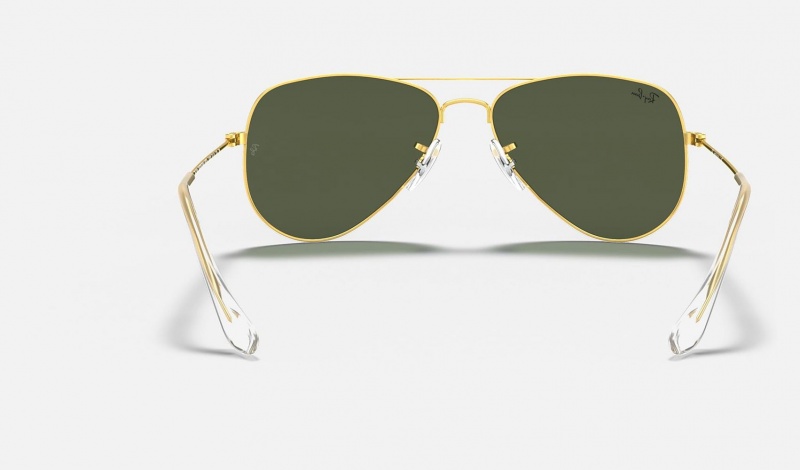 Ray Ban Aviator Extra Small Women's Sunglasses Green | 10759-ZDEH