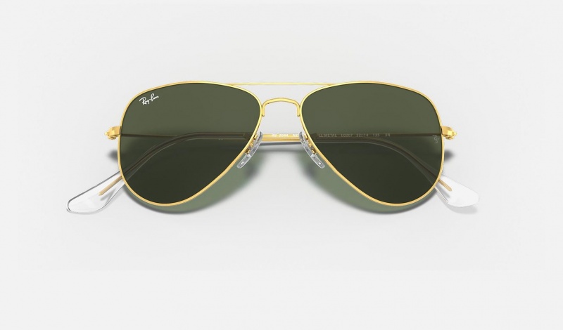 Ray Ban Aviator Extra Small Women's Sunglasses Green | 10759-ZDEH