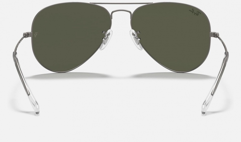 Ray Ban Aviator Flash Lenses Men's Sunglasses Silver | 75082-LMDB