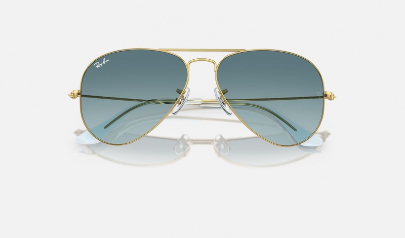 Ray Ban Aviator Gradient Men's Sunglasses Blue | 06423-XEWA