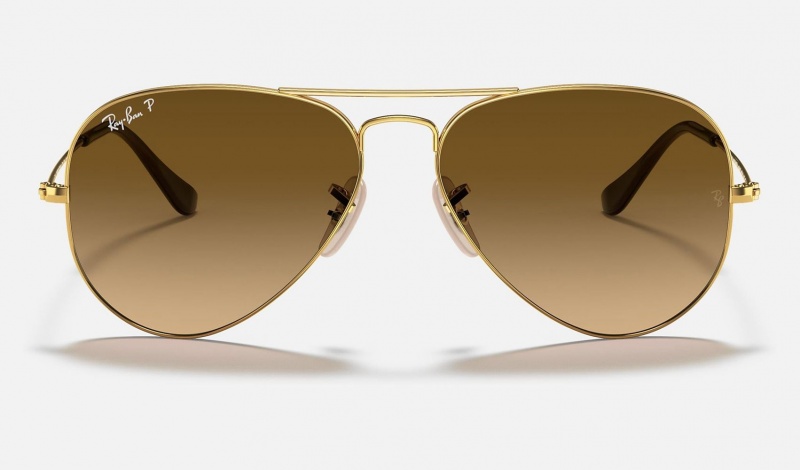 Ray Ban Aviator Gradient Men's Sunglasses Brown | 38940-ZESJ